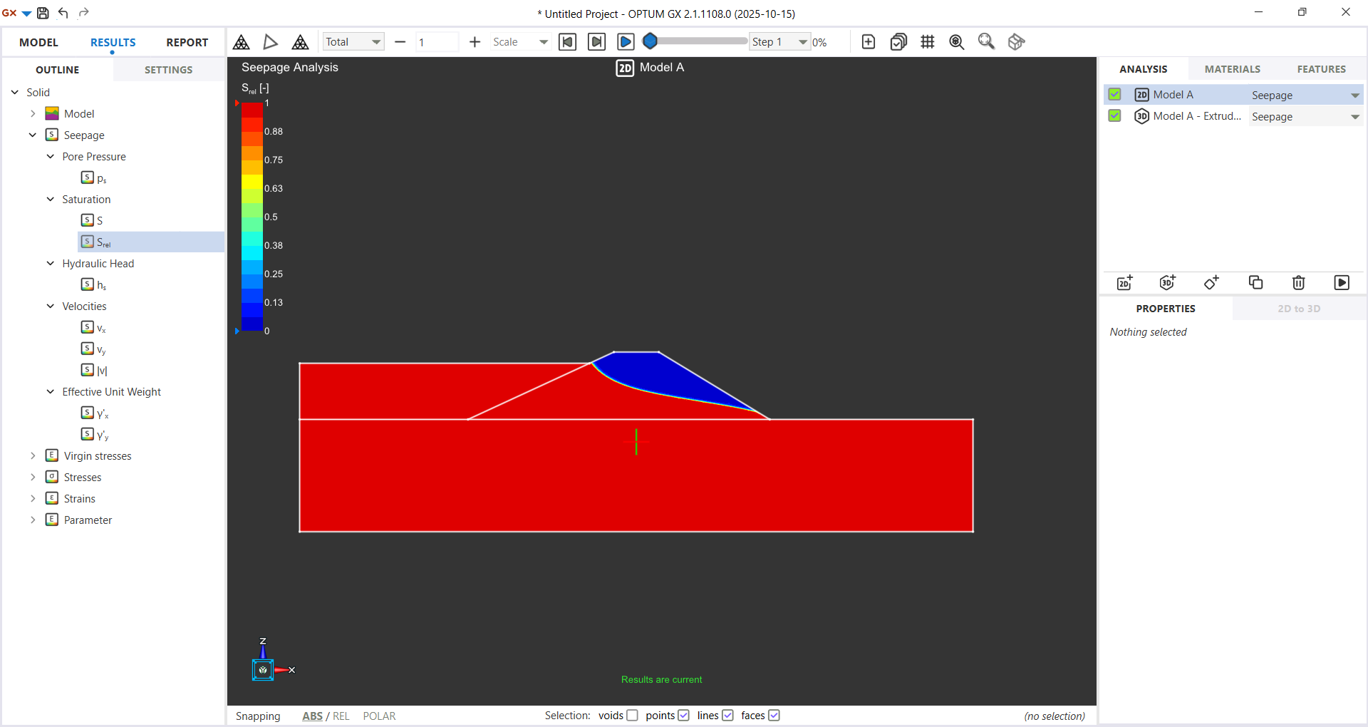 3.	Visualization of saturated and unsaturated zones in seepage analysis