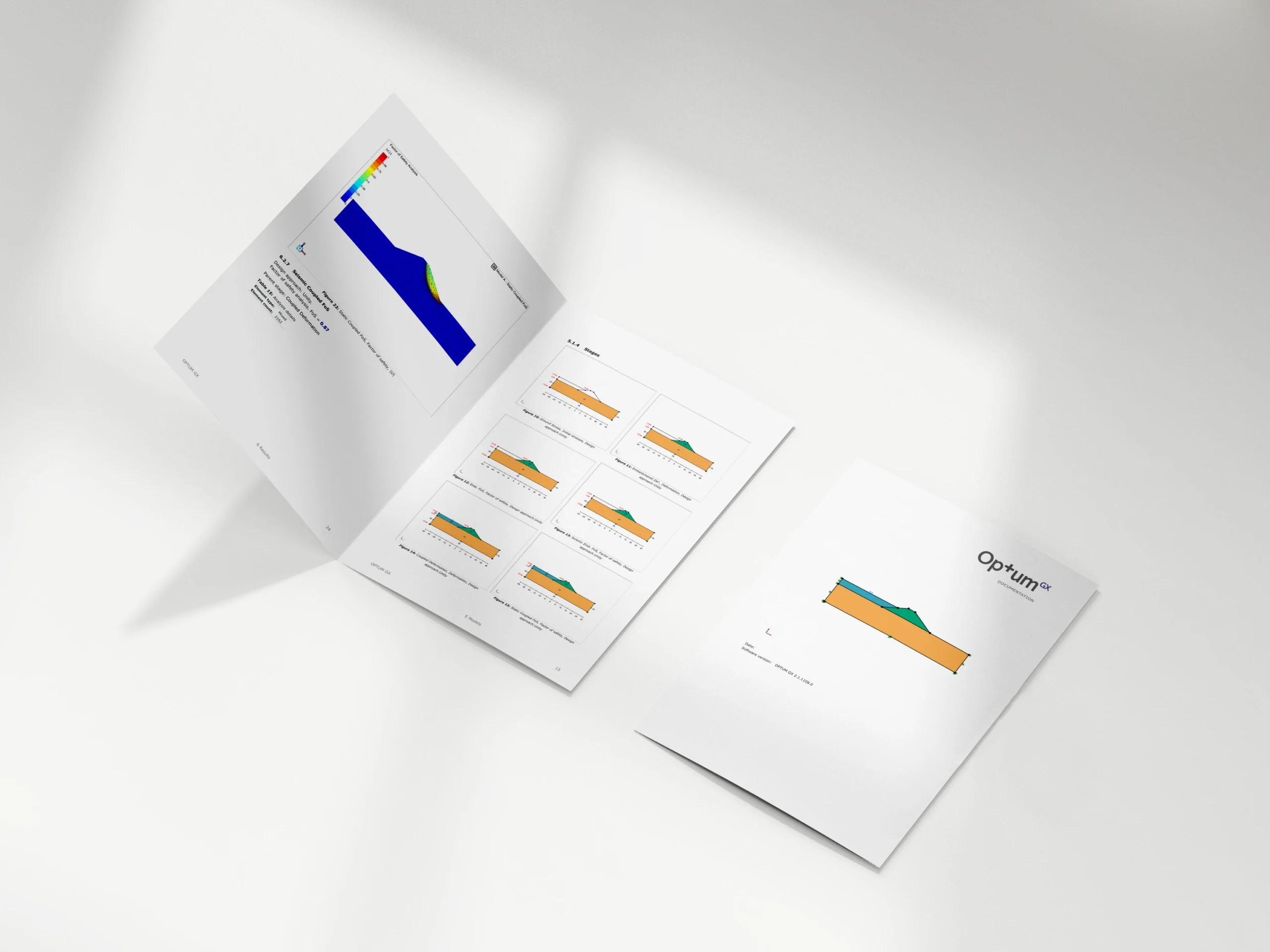 report from slope stability geotechnical FEM analysis software