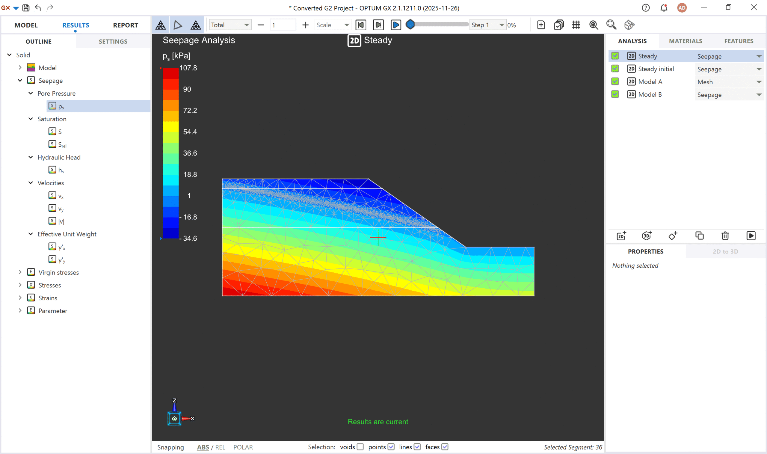 Report geotechnical analysis software for seepage analysis